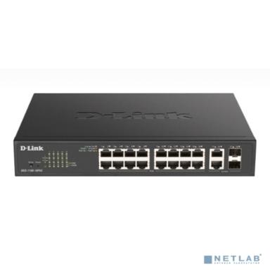 D-Link DGS-1100-18PV2/A3A Настраиваемый L2 коммутатор с 16 портами 10/100/1000Base-T и 2 комбо-портами 1000Base-T/SFP (16 портов PoE 802.3af/at, PoE-бюджет 130 Вт)