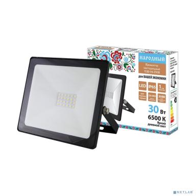 TDM SQ0336-0262 Прожектор светодиодный СДО-04-030Н 30 Вт, 6500 К, IP65, черный, Народный
