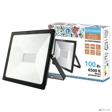 TDM SQ0336-0269 Прожектор светодиодный СДО-04-100Н-У 100 Вт, 6500 К, IP65, черный, Народный