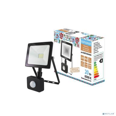 TDM SQ0336-0202 Прожектор светодиодный СДО-04-020Н-Д (с датчиком) 20 Вт, 6500 К, IP65, черный, Народный