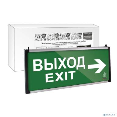 TDM SQ0349-0010 Светильник аварийный эвакуационный светодиодный ССА-02, 1,5 ч, двустор, ВЫХОД-EXIT стрелка, Народный