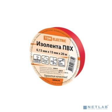 TDM SQ0526-0013 Изолента ПВХ 0,13*15мм Красная 20м 
