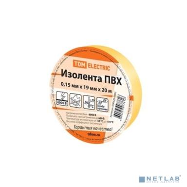 TDM SQ0526-0002 Изолента ПВХ 0,15х19мм Желтая 20м 