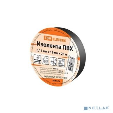 TDM SQ0526-0006 Изолента ПВХ 0,15х19мм Черная 20м 