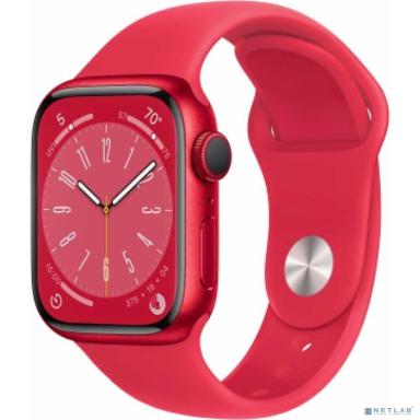Apple Watch Series 8, 41 мм, корпус из алюминия цвета (PRODUCT)RED, спортивный ремешок цвета (PRODUCT)RED, размер M/L [MNUH3LL/A] (США)