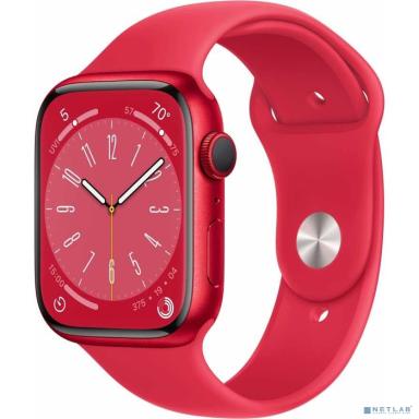 Apple Watch Series 8, 45 мм, корпус из алюминия цвета (PRODUCT)RED, спортивный ремешок цвета (PRODUCT)RED - Regular [MNP43LZ/A] (Парагвай, Чили и Уругвай)