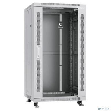 Cabeus SH-05C-22U60/60 Шкаф монтажный телекоммуникационный 19" напольный для распределительного и серверного оборудования 22U 600x600x1166mm (ШхГхВ) передняя стеклянная и задняя сплошная металлическая