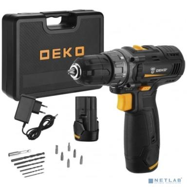 Аккумуляторная дрель-шуруповёрт DEKO GCD12DU3 SET6 в кейсе + оснастка 13 шт, 12В, 2х3.0Ач [063-4007]