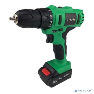Дрель аккумуляторная Zitrek Greenpower 12-Li { 12В, Li-ion аккумулятор 2шт, ЗУ, кейс, бита } [063-4074]