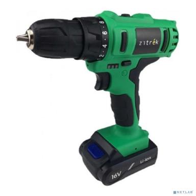 Дрель аккумуляторная Zitrek Greenpower 16-Li { 16В, Li-ion аккумулятор 2шт, ЗУ, кейс, бита } [063-4075]