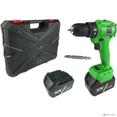 Дрель аккумуляторная бесщеточная Zitrek Greenpower 20 Pro { 20В, Li-ion аккум. 2шт, ЗУ, кейс, бита } [063-4061]
