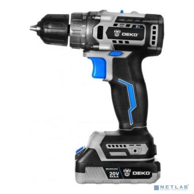 Дрель-шуруповерт аккумуляторная бесщеточная DEKO Sharker 20V в кейсе, 20В, 2*3.0Ач  [063-4036]