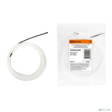 TDM SQ0590-0004 Нейлоновая кабельная протяжка НКП диаметр 3мм длина 20м с наконечниками (белая) 