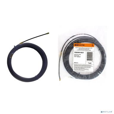 TDM SQ0590-0021 Нейлоновая кабельная протяжка НКП диаметр 4мм длина 5м с наконечниками (черная) 