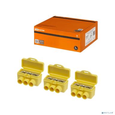 TDM SQ0510-0605 Клемма винтовая изолированная КВИ-3 для Al и Cu проводов (6,0мм2) желтая 