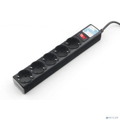 PowerCube Фильтр-удлинитель (SPG5-B1) 0.5 м, 5 розеток, д/подкл. к UPS (C14),10А/2,2кВт, черный