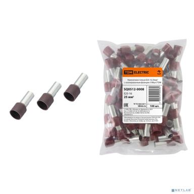 TDM SQ0512-0008 Наконечник-гильза Е25-16 25мм2 с изолированным фланцем (100шт) 