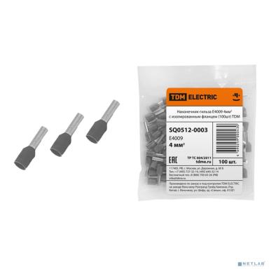 TDM SQ0512-0003 Наконечник-гильза Е4009 4мм2 с изолированным фланцем (100шт) 