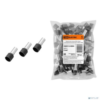 TDM SQ0512-0004 Наконечник-гильза Е6012 6мм2 с изолированным фланцем (100шт) 