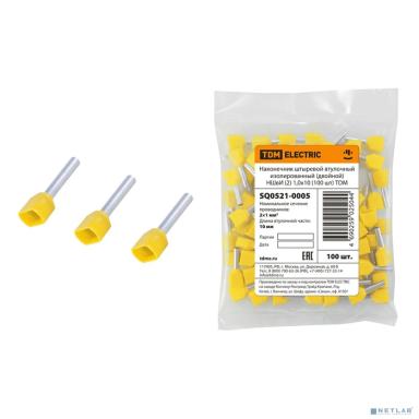 TDM SQ0521-0005 Наконечник штыревой втулочный изолированный (двойной) НШвИ (2) 1,0х10 (100 шт) 