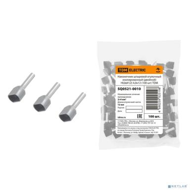 TDM SQ0521-0010 Наконечник штыревой втулочный изолированный (двойной) НШвИ (2) 4,0х12 (100 шт) 