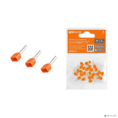 TDM SQ0568-0047 Наконечник штыревой втулочный изолированный (двойной) НШвИ (2) 0,5?8 (20шт) 