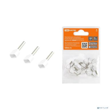 TDM SQ0568-0048 Наконечник штыревой втулочный изолированный (двойной) НШвИ (2) 0,75х10 (20шт) 