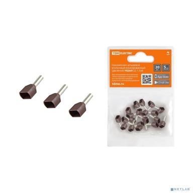 TDM SQ0568-0046 Наконечник штыревой втулочный изолированный (двойной) НШвИ (2) 1,5х8 (20шт) 