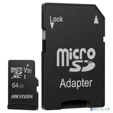 Micro SecureDigital 64GB Hikvision Class10  HS-TF-C1(STD)/64G/Adapter + adapter