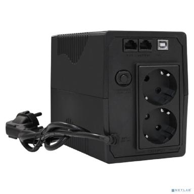 Exegate EX292764RUS ИБП ExeGate SpecialPro UNB-600.LED.AVR.2SH.RJ.USB <600VA/360W, LED, AVR, 2*Schuko, RJ45/11, USB, Black>