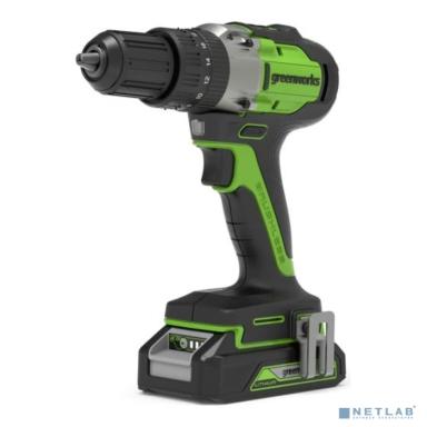 Greenworks GD24DD60K2 Дрель-шуруповерт аккумуляторная, 24V, c 1хАКБ 2 Ач и ЗУ в кейсе [3704107UA]