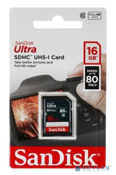 SecureDigital 16GB SanDisk SDHC Class 10 UHS-I Ultra 80MB/s
