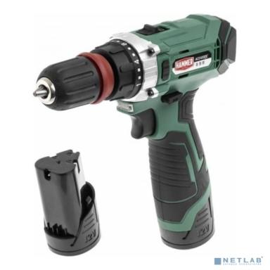 Hammer Аккум.дрель ACD122QC 12В 2 x 2Ач LiION  10мм 0-350/0-1400об/мин 28Нм [811556] 
