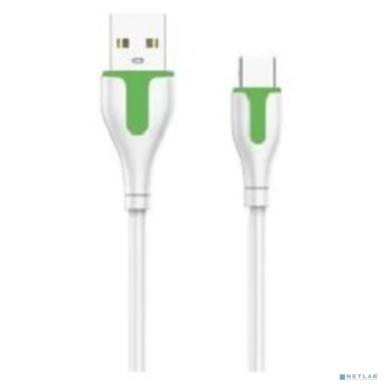 LDNIO LS571/ USB кабель Type-C/ 1m/ 2.1A/ медь: 60 жил/ White&Green