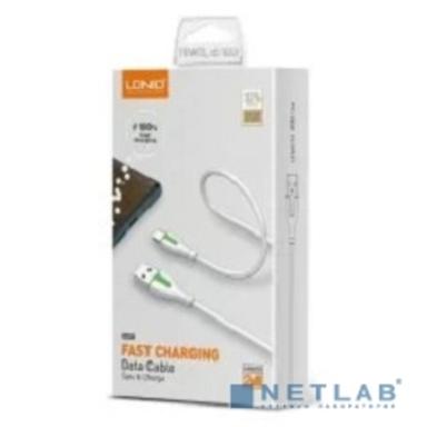 LDNIO LS572/ USB кабель Micro/ 2m/ 2.1A/ медь: 86 жил/ White&Green