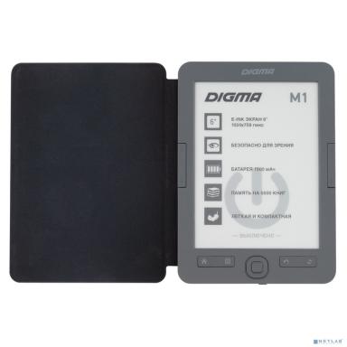 Digma M1G 6" E-ink HD 758x1024 600MHz 128Mb/4Gb/SD/microSDHC темно-серый [1564397]