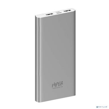 Hiper Мобильный аккумулятор Hiper Metal 10K 10000mAh 2.4A 2xUSB серебристый (METAL 10K SILVER)