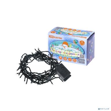 TDM SQ0361-0040 Гирлянда светодиодная СГ50МЗ5, многоцвет., зеленый шнур, 5м, 8 режимов, 250 В, 