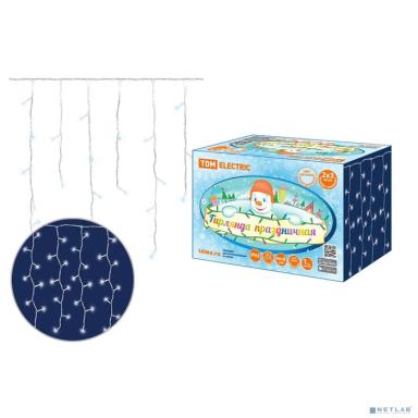 TDM SQ0361-0045 Гирлянда светодиодная "Занавес" 2х3м, 600LED, 6500К, бел. шнур, посл. подкл, IP65, 250 В, 