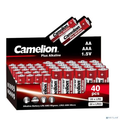 Camelion Plus Alkaline COMBO40 (20LR6 + 20LR03-CB, батарейка,1.5В) (40 шт. в уп-ке) 