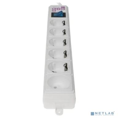 Сетевой фильтр Powercube SPG(5+1)-16B-3М-WHITE 3м (6 розеток) белый (коробка) (арт. 1467795)