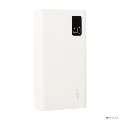 Perfeo Powerbank MOUNTAINS 40000 mAh/LED дисплей/PD + QC 3.0/Type-C/4 USB/Выход: 3A, max 22.5W/White (PF_D0160)