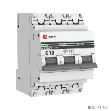 EKF mcb4763m-6-3-10C-pro Авт. выкл. 3P 10А (C) 6кА ВА 47-63M без тепл. расцепит. EKF PROxima