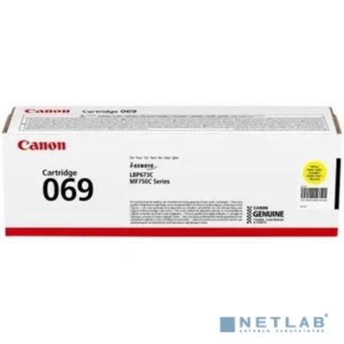 Canon Cartridge 069Y 5091C002 тонер-картридж для MF752Cdw/MF754Cdw/LBP673Cdw 1900 стр. жёлтый