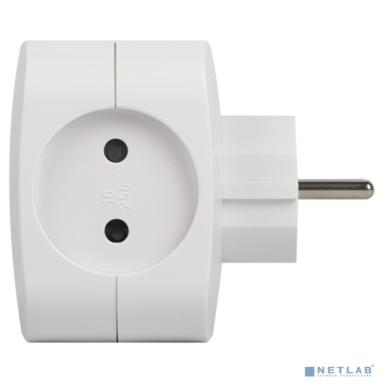 ЭРА Б0049532 Разветвитель электрический SP-4-USB-W на 4 розетки 220V + 2xUSB 2400mA, без заземл 10А (белый)