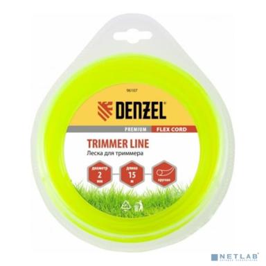 Denzel Леска для триммера круглая 2 мм х 15 м, блистер FLEX CORD [96107]