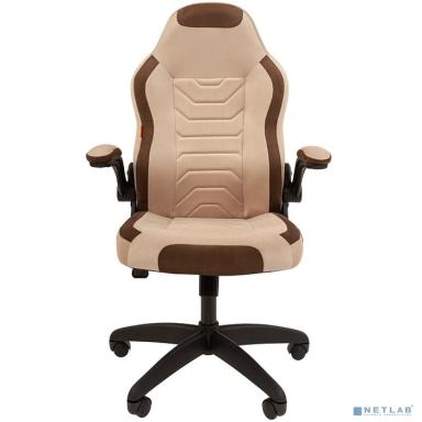 Кресло Chairman game 50 Россия св.беж/коричн. велюр Т6/Т14 пластик черный (7115873)