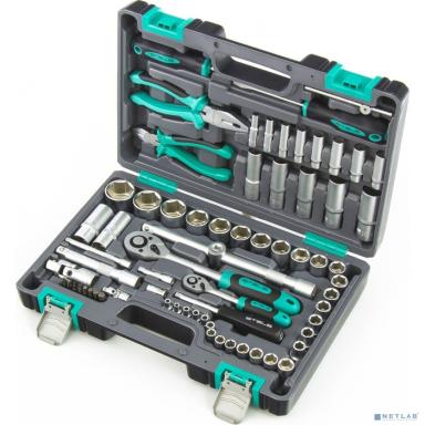 STELS Набор инструментов, 1/2", 1/4", CrV, пластиковый кейс 69 предм. [14108]
