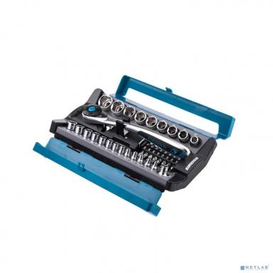 GROSS Набор торцевых головок, трещотка 120 зубьев, 41 предмет, 1/2", 1/4", CrV [14143]
