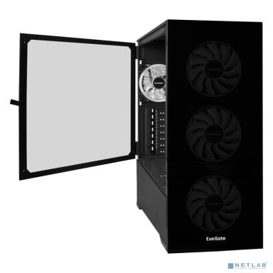 Exegate EX295114RUS Корпус Miditower ExeGate i3 MAX-PPH500 (eATX, БП 500PPH 80+Bronze 12см, 2*USB+1*USB3.0, HD аудио, черный, 4 вент. 12см с RGB подсветкой, контроллер + ПДУ, ARGB MB кабель, пылевые ф